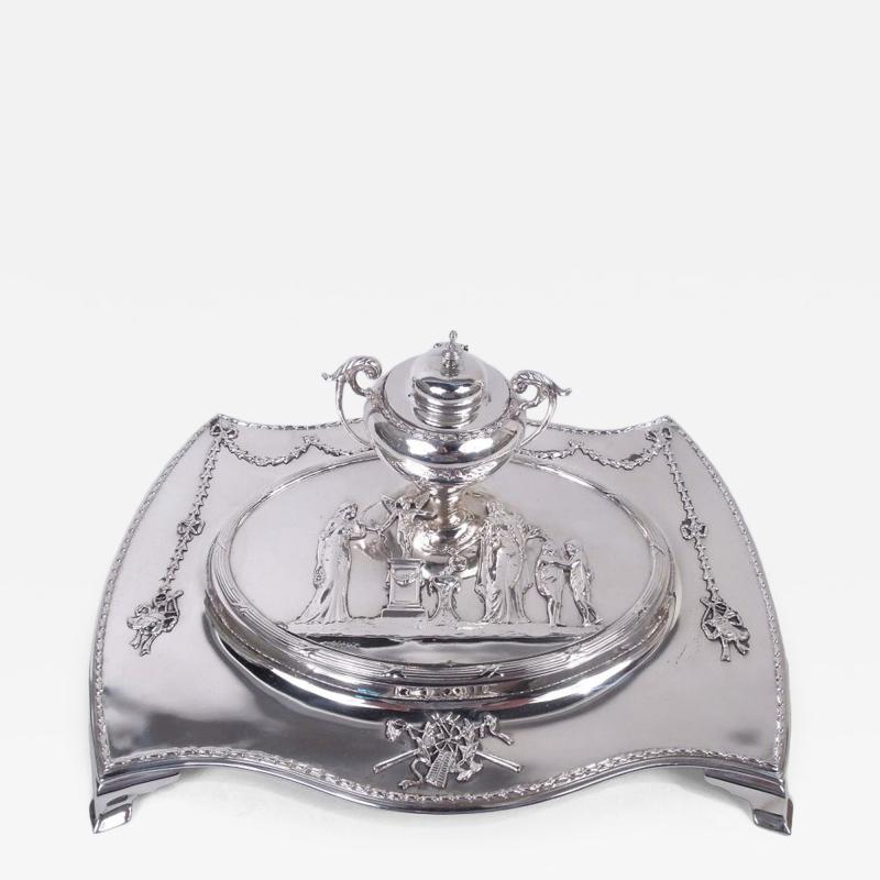  William Comyns Sons Ltd Comyns English Edwardian Regency Sterling Silver Inkstand 1905