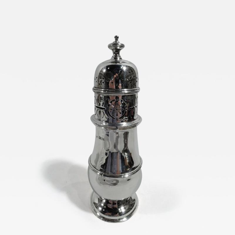  William Hutton Sons Large Antique English Edwardian Sterling Silver Sugar Caster