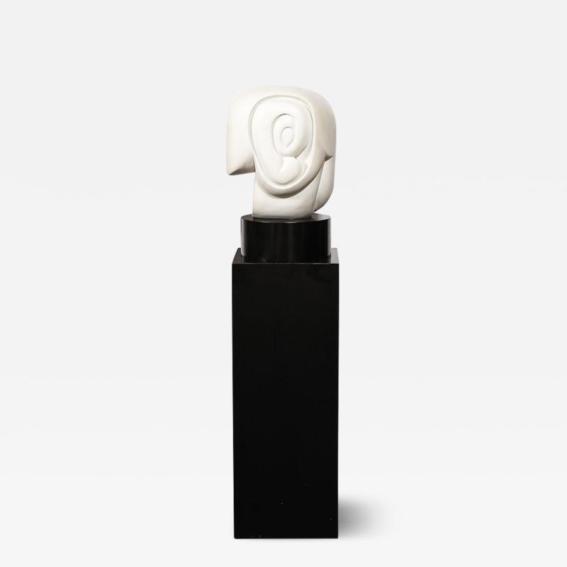  William P Katz Mid Century White Marble Amorphic Sculpture Entitled In the Beginning by Katz