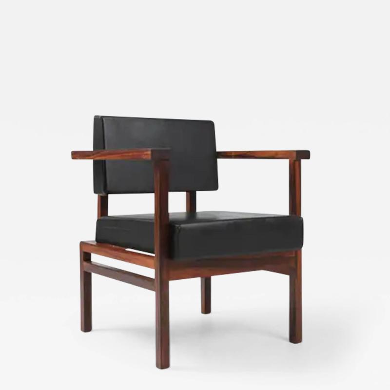  Wim Den Boon Wim Den Boon Executive Chairs in Black Leather 1950s