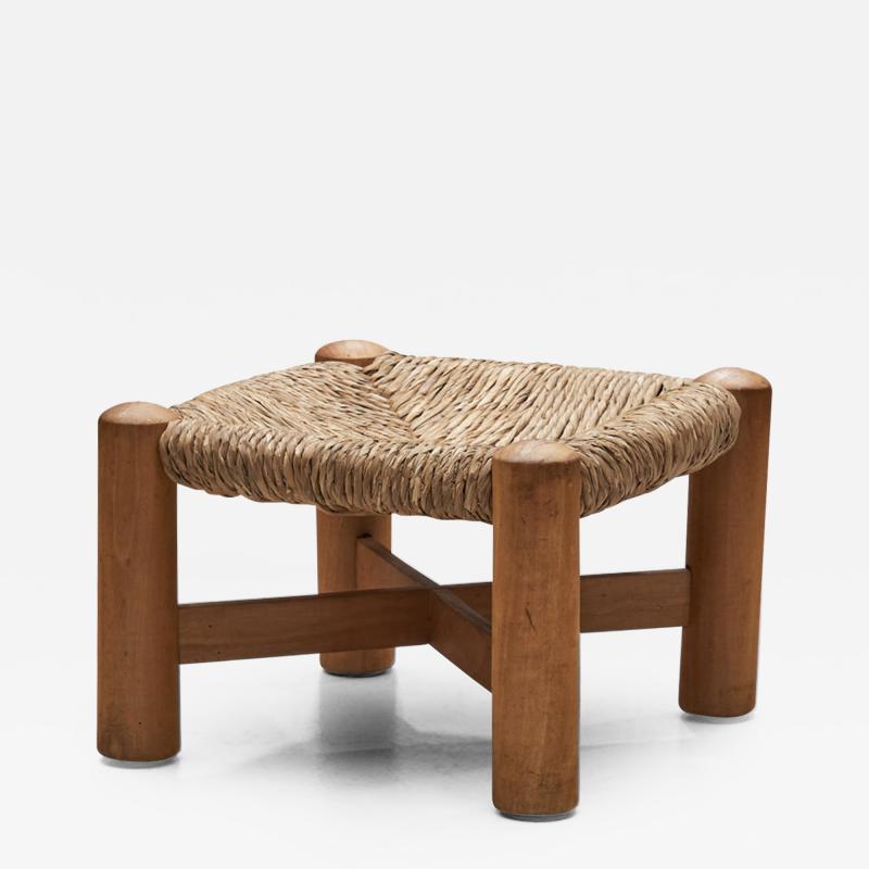  Wim Den Boon Wim den Boon Beech and Rush Low Stool The Netherlands 1950s