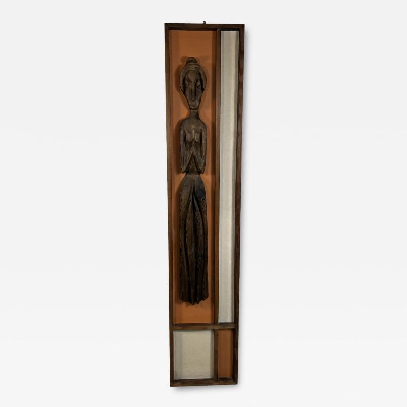  Witco MID CENTURY POLYNESIAN WOMAN CARVED WOOD PLAQUE BY WITCO