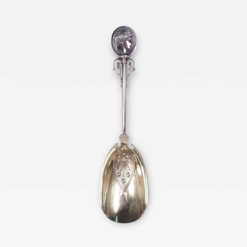  Wood Hughes Wood Hughes New York Medallion Coin Silver Scoop Spoon