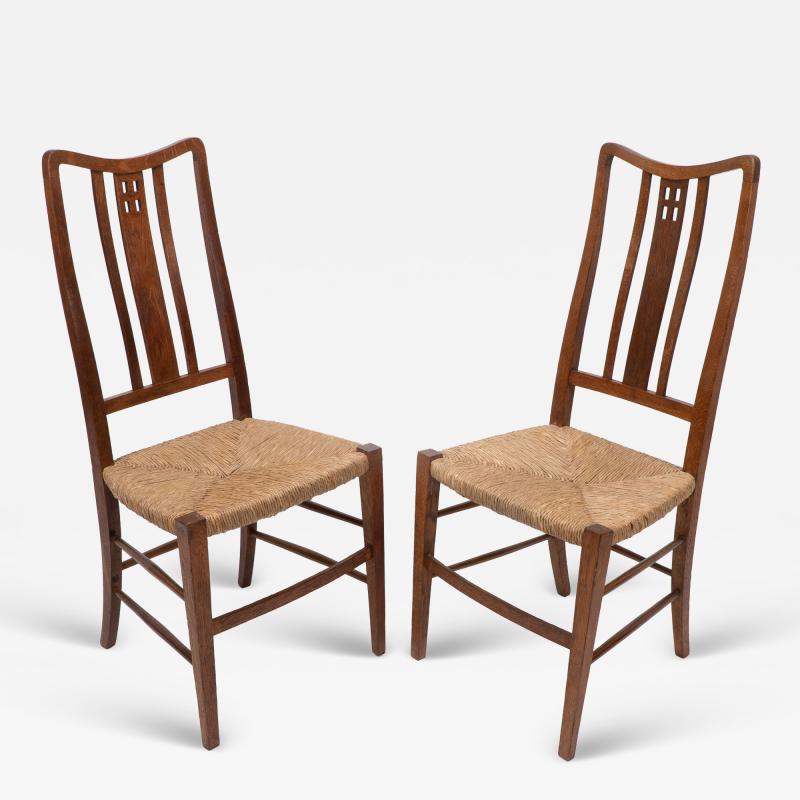  Wylie Lochhead Wylie Lochhead attributed A Pair of Rush Seated Side or Bedroom Chairs