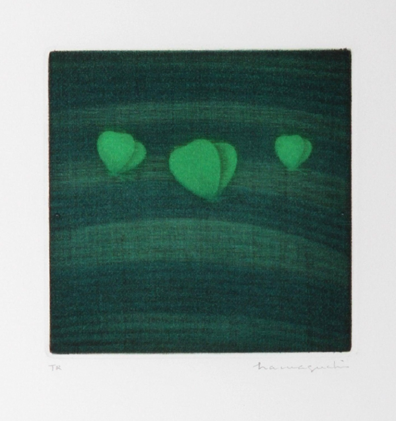  Yozo Hamaguchi Three Butterflies green