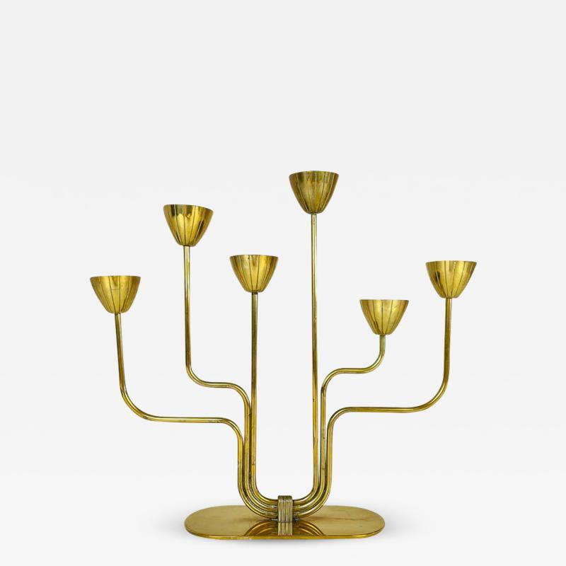  Ystad Metall Midcentury Candelabra Brass Ystad Metall Sweden Gunnar Ander 1960s