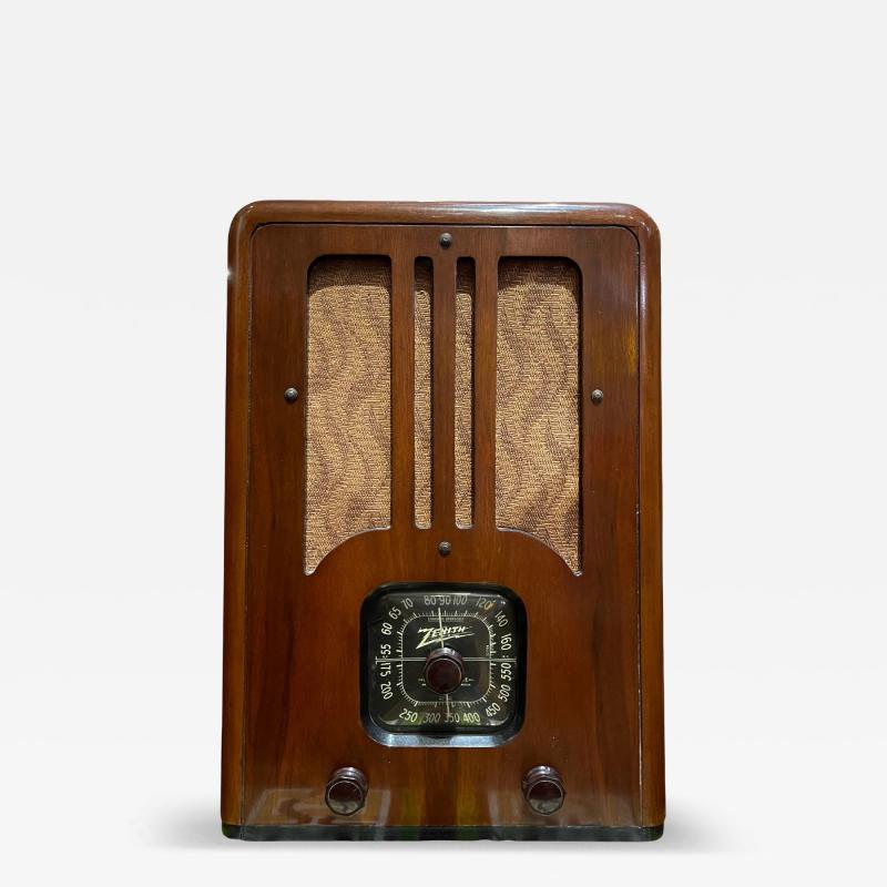  Zenith Electronics 1937 Zenith 5 R 135 Walnut Tombstone Tube Radio Restored with Bluetooth