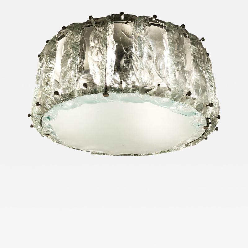  ZeroQuattro Chiseled Glass Flush Mount Chandelier by Zero Quattro