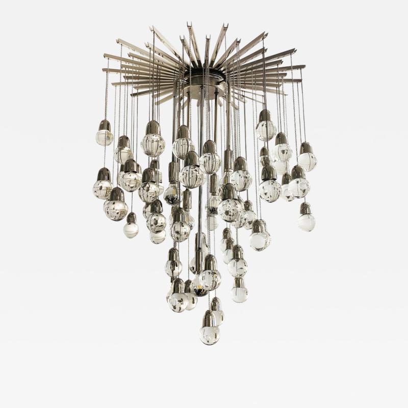  ZeroQuattro Flush Mount Chandelier by Zero Quattro with Glass Spheres