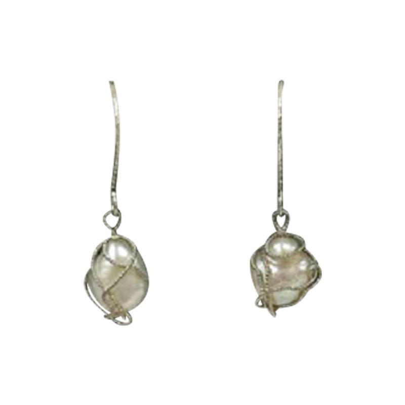  Zohar Silver Baroque Pearl Earrings