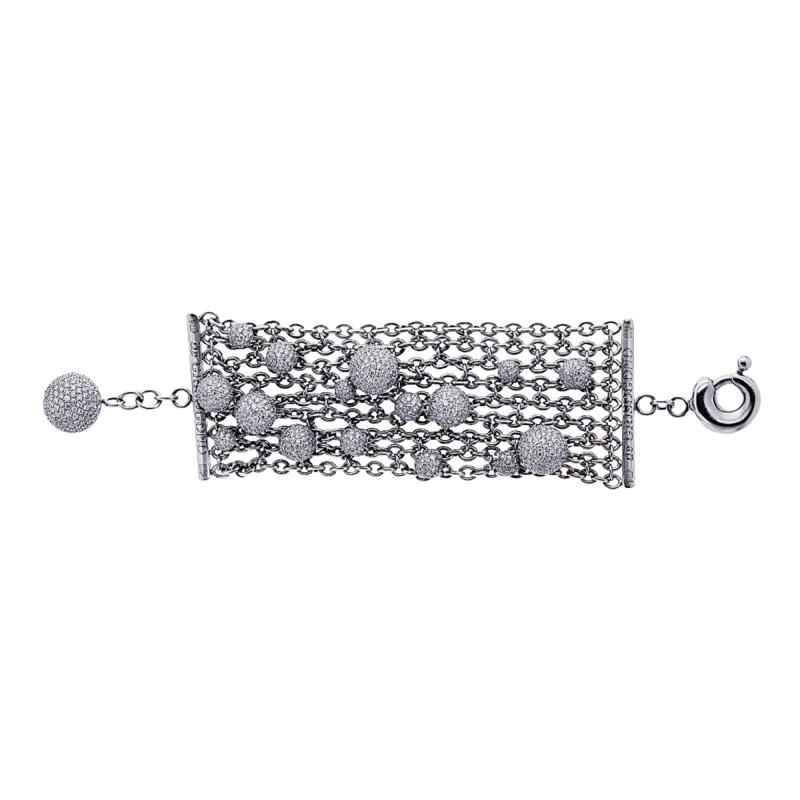  de Grisogono De Grisogono Boule 18K White Gold Pave Diamonds Bracelet
