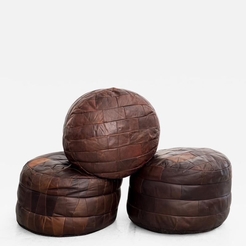  de Sede DE SEDE LEATHER BRICK PATCHWORK OTTOMANS