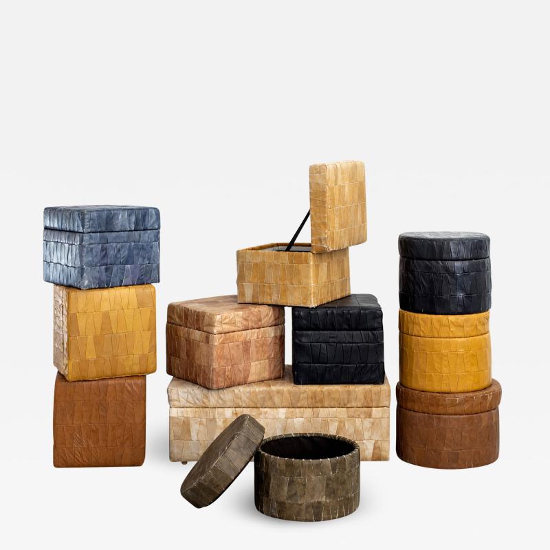  de Sede DE SEDE LEATHER PATCHWORK OTTOMANS