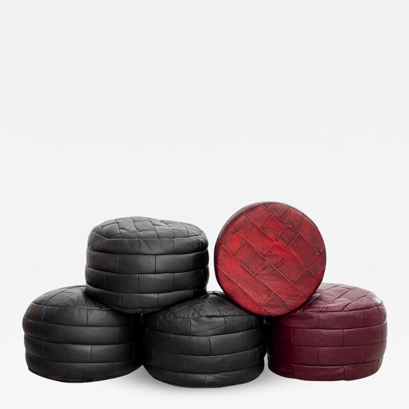  de Sede DE SEDE LEATHER PYRAMID PATCHWORK OTTOMANS