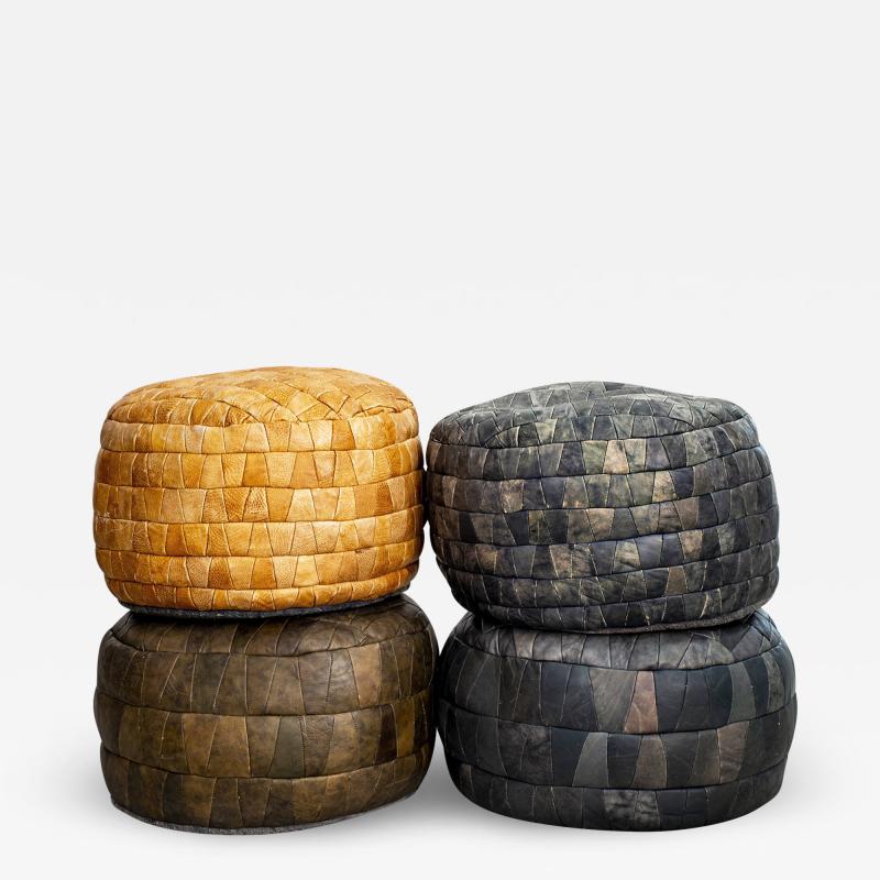  de Sede DE SEDE LEATHER ZIG ZAG PATCHWORK OTTOMANS