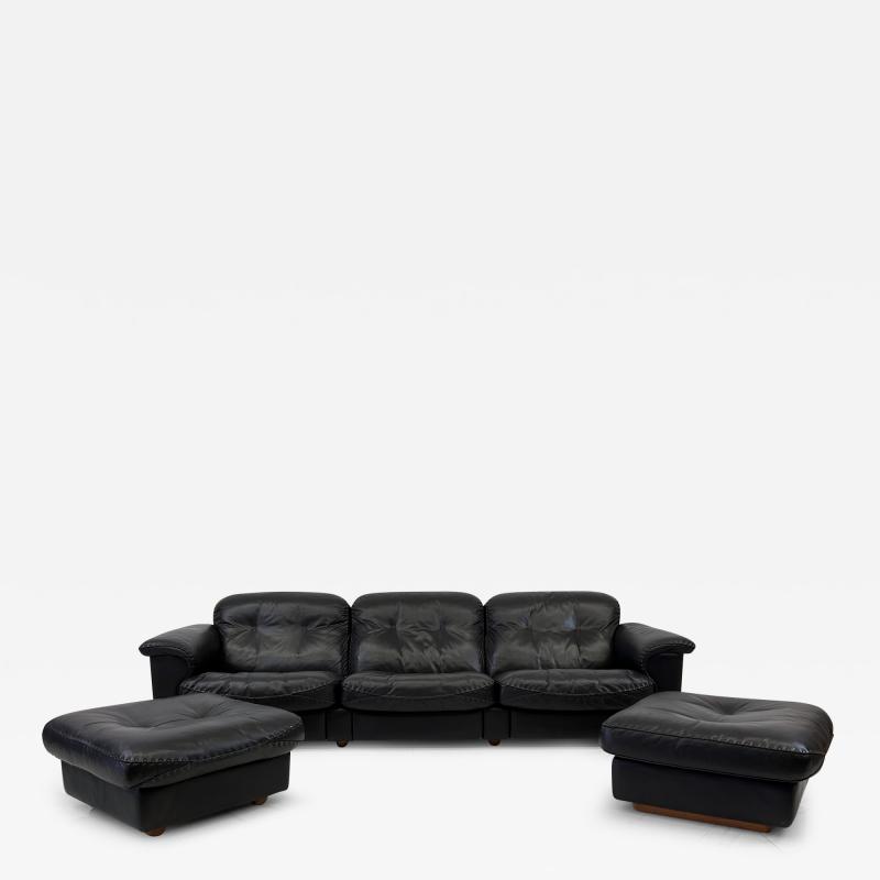  de Sede De Sede DS 101 James Bond Reclining Leather 3 Seat Sofa With 2 Ottomans