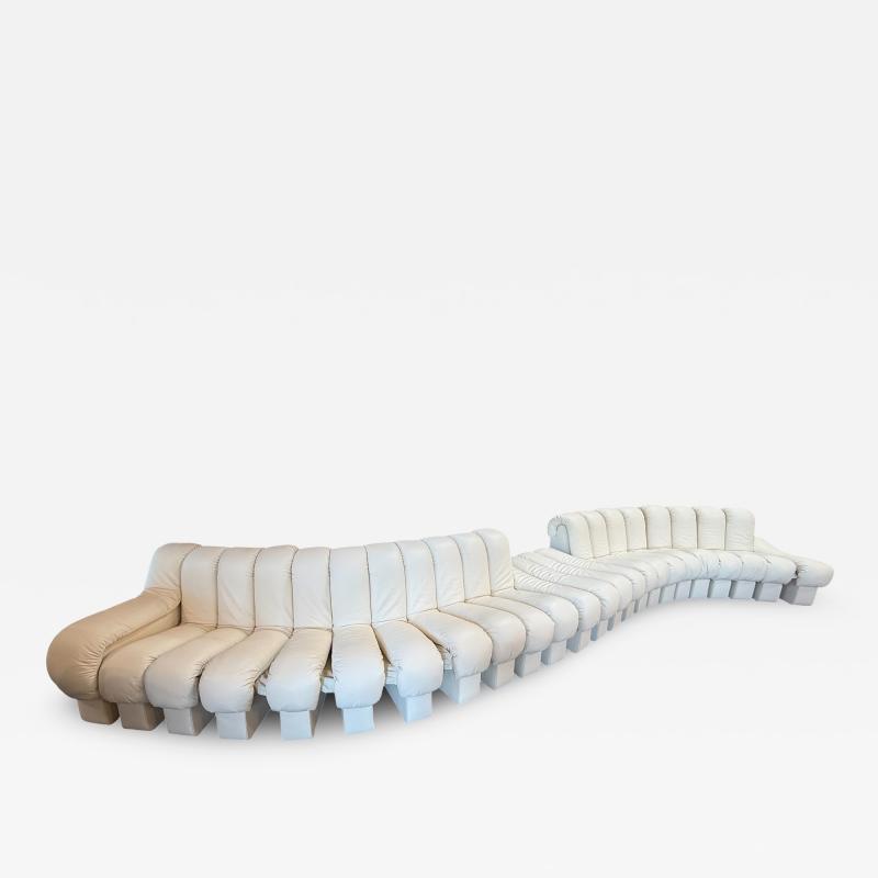  de Sede De Sede DS 600 Snake Sectional Sofa in white leather 
