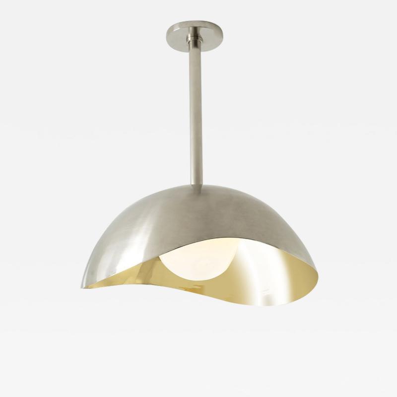  form A Perla Grande Ceiling Light Polished Brass Interior and Satin Nickel Exterior