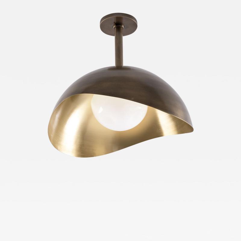  form A Perla Grande Ceiling Light Satin Brass Interior and Bronze Exterior