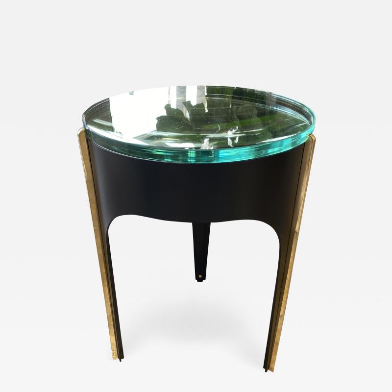  ma 39 Ma 39s Custom Black and Brass Magnifying Lens Coffee Table
