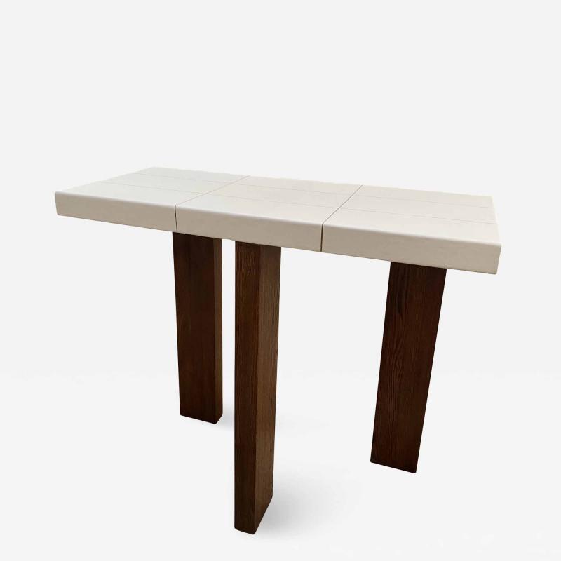  ma 39 Ma39 Solid Walnut Side Tables Console with parchment base 21st Century