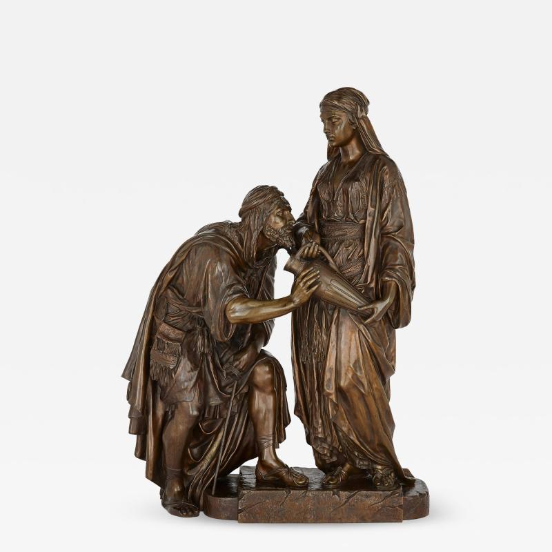  mile Coriolan Hippolyte Guillemin Orientalist bronze group of Biblical subject by Guillemin