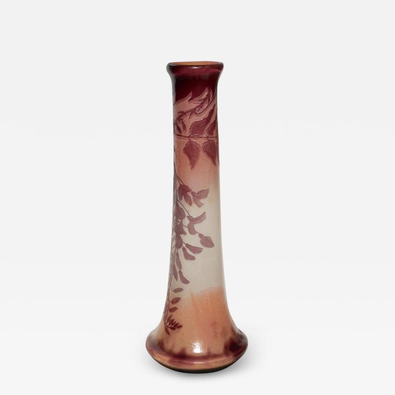  mile Gall Monumental Emile Galle 23 Wisteria Vase circa 1900