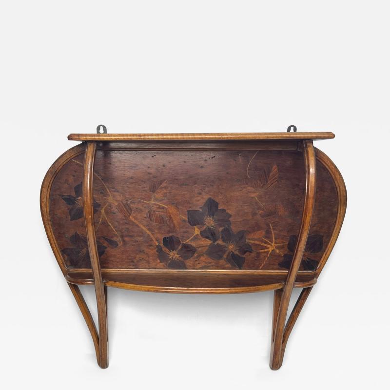  mile Gall mile Gall French Art Nouveau Clematis Marquetry Etag re Wall Shelf