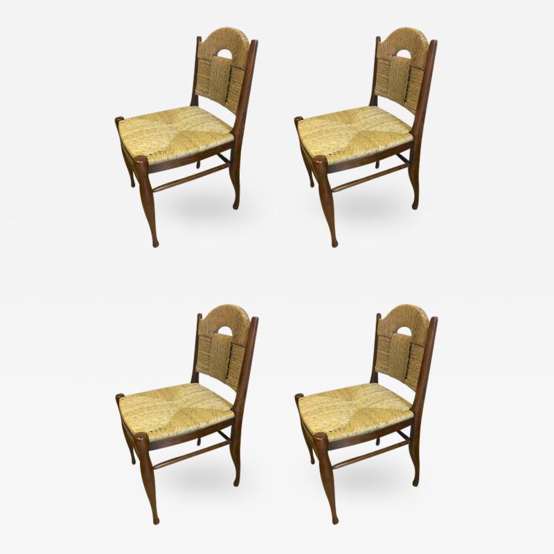  mile Jacques Ruhlmann J E Ruhlmann Rare Set of Four Chairs Model Rendez vous des p cheurs de truite 