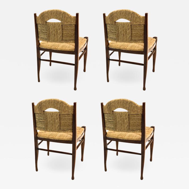  mile Jacques Ruhlmann J E Ruhlmann Rare Set of Four Chairs Model Rendez vous des p cheurs de truite 