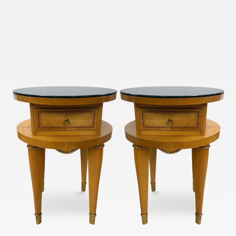 mile Jacques Ruhlmann Pair of French Art Deco Nightstands