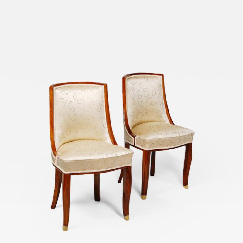  mile Jacques Ruhlmann Petite Art Deco Side Chairs