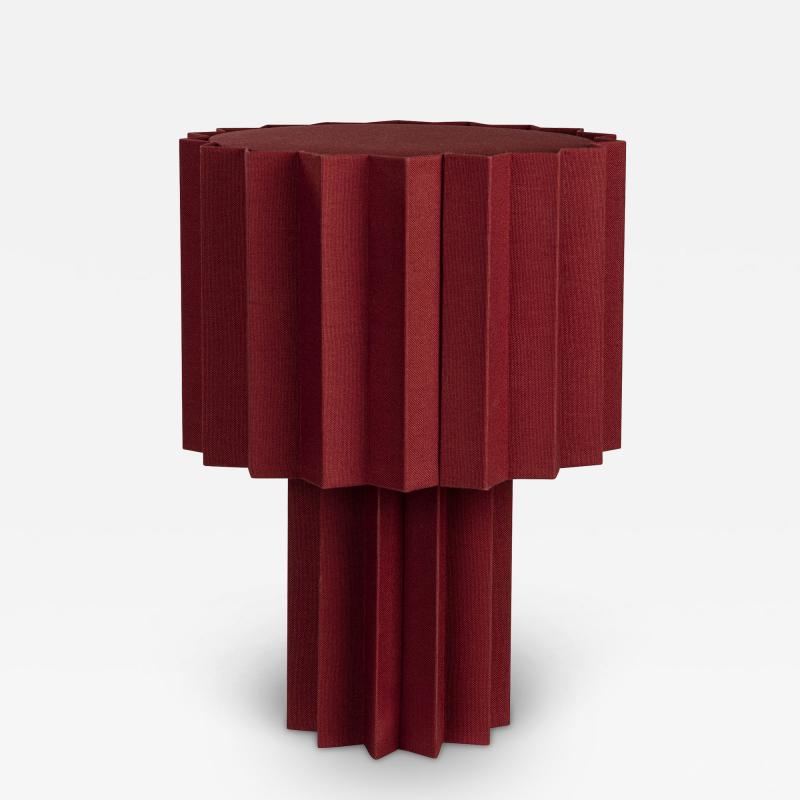  rsj Pliss Burgundy Edition Pleated Textile Table Lamp by Folkform for rsj 