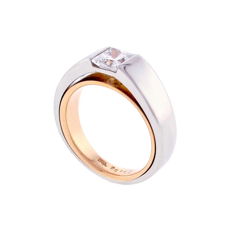 1 17ct Princess Cut Flush Mount Diamond Ring