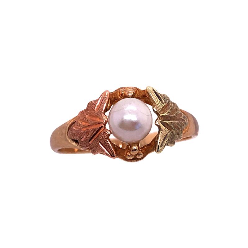 10 Karat Yellow and Rose Gold Fashion Pearl Ring