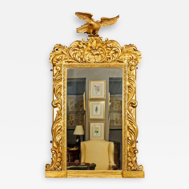 1030 William IV Gilt Mirror with Carved Eagle and Lamb