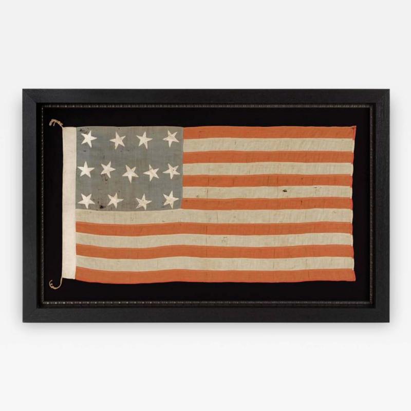 13 Star Antique American Flag of the Civil War Era in a Desirable Small Scale
