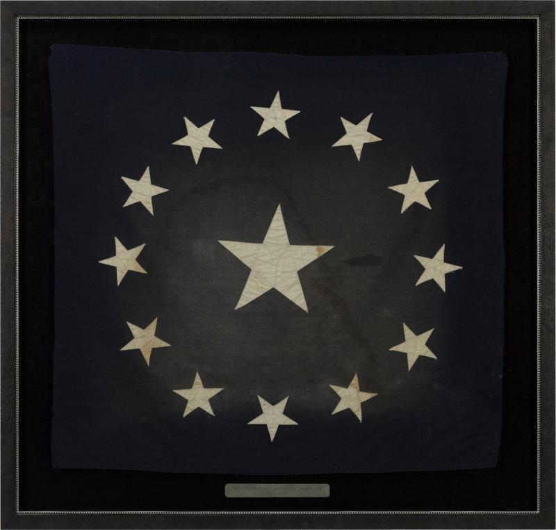 13 Star Canton from a Cowpens Stye American Flag 19th Century