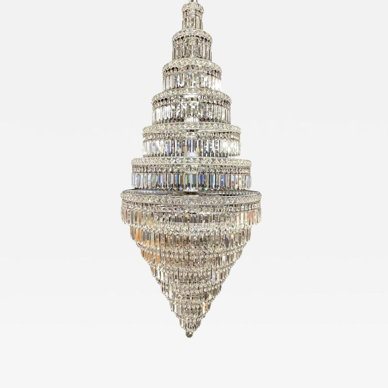 13 Tier Wedding Cake Chandelier Crystal Prisms 1970s