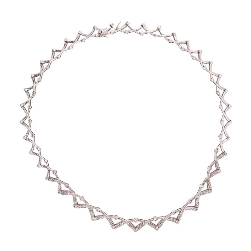 14 Karat Diamond Necklace 27 1 Grams Weight