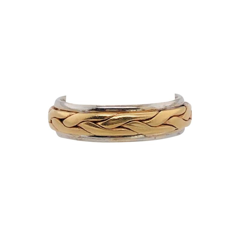 14 Karat Two Tone Gold Braid Styled Band or Wedding Ring