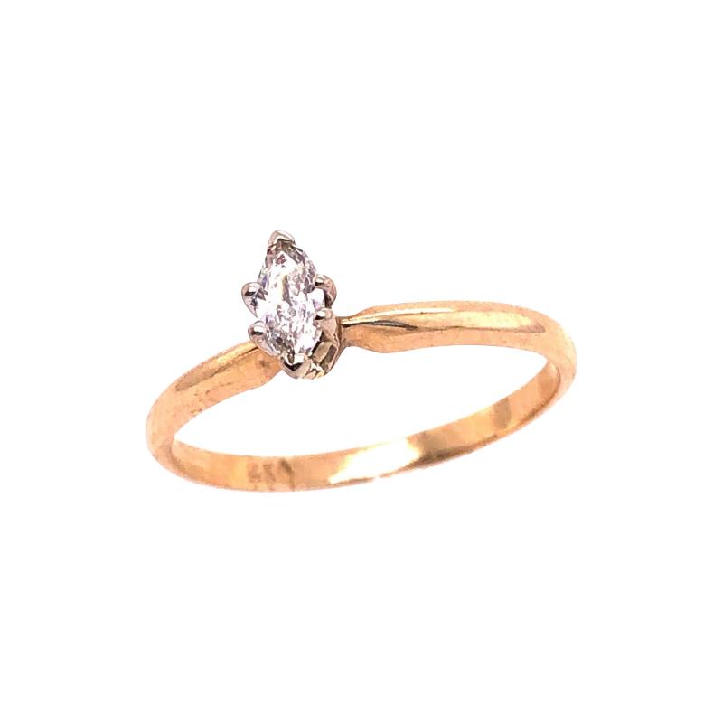 14 Karat Two Tone Gold Diamond Solitaire Engagement Ring 0 15 TDW