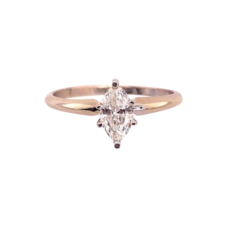 14 Karat White Gold Diamond Engagement Ring