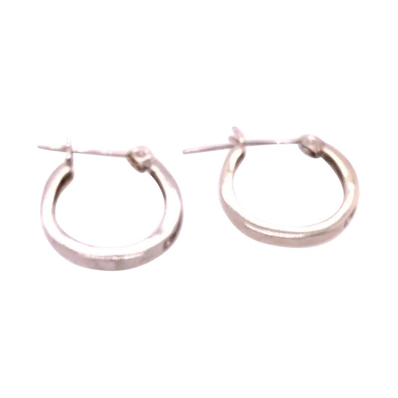 14 Karat White Gold Diamond Half Hoop Earrings