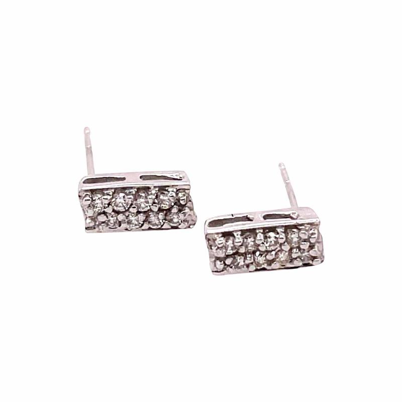 14 Karat White Gold Fancy Earrings with Round Diamonds