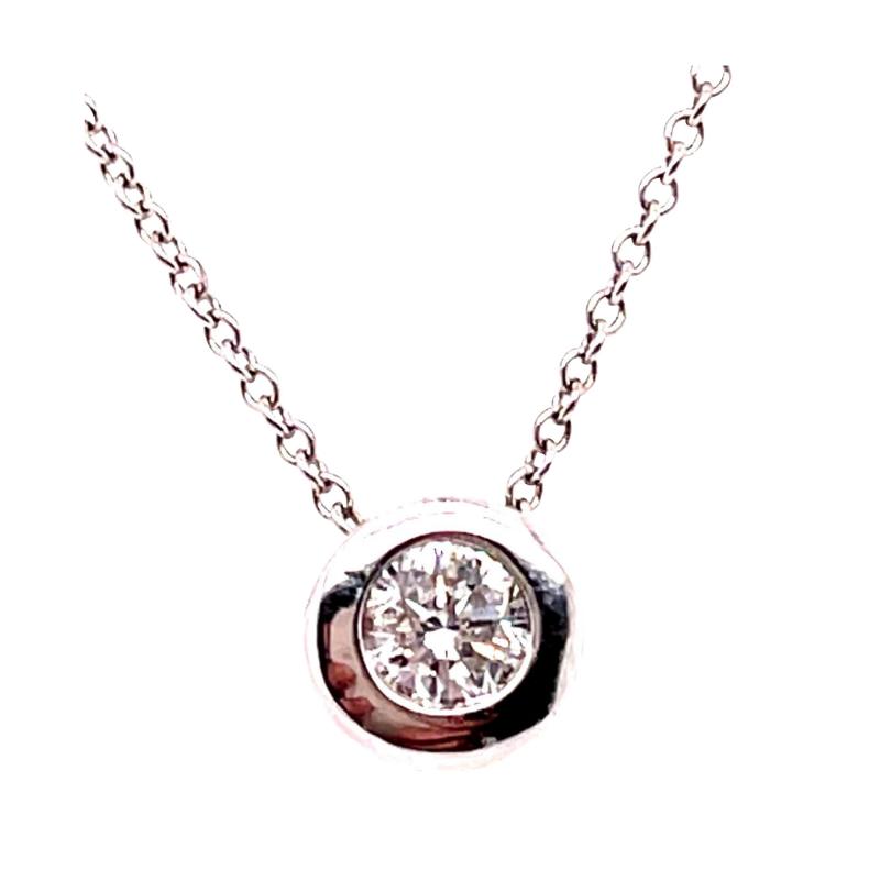 14 Karat White Gold Fancy Necklace with Diamond Pendant