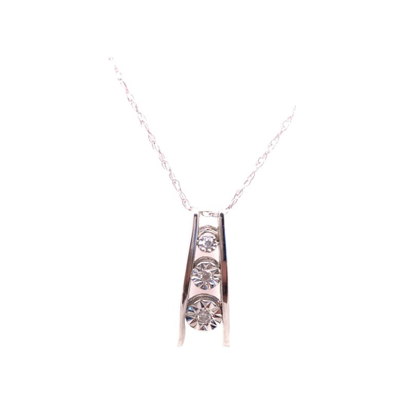 14 Karat White Gold Freeform Charms with Graduating Diamonds 0 30 TDW