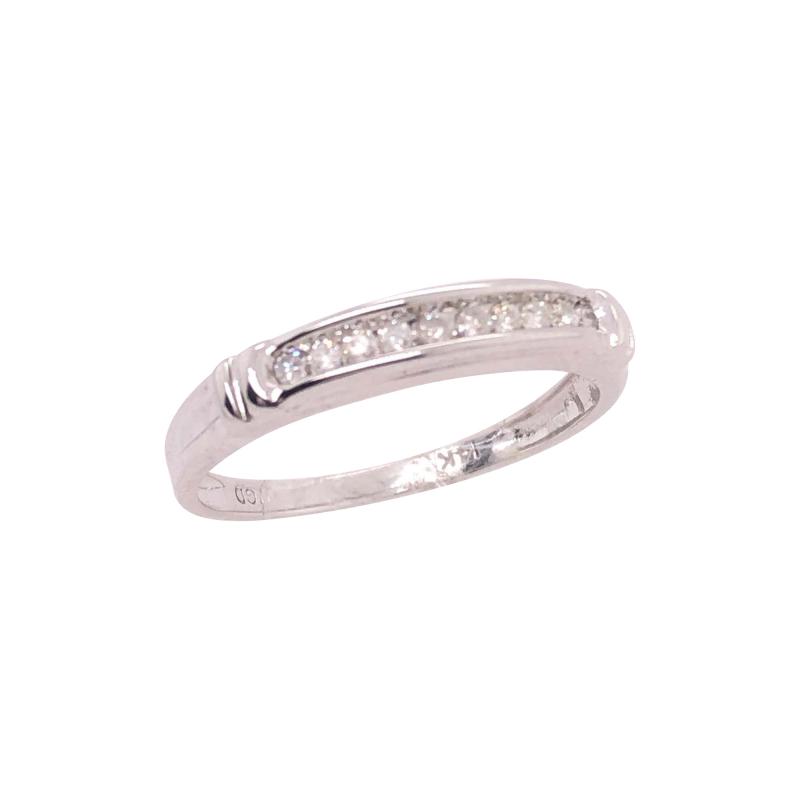 14 Karat White Gold and Diamond Band Bridal Ring 0 25 TDW