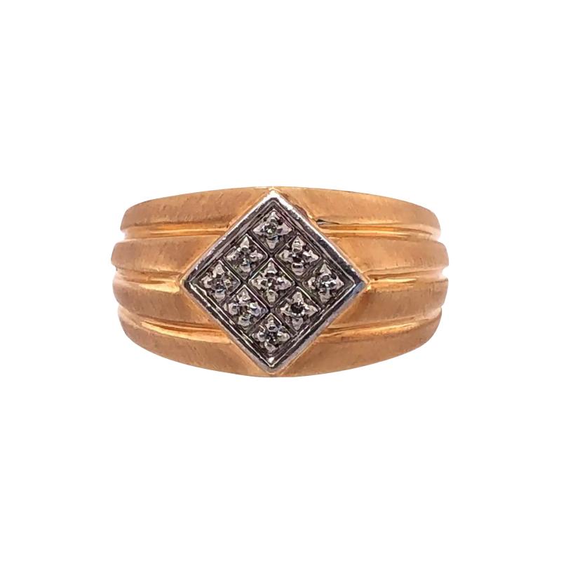 14 Karat Yellow Gold Contemporary Ring with Diamonds