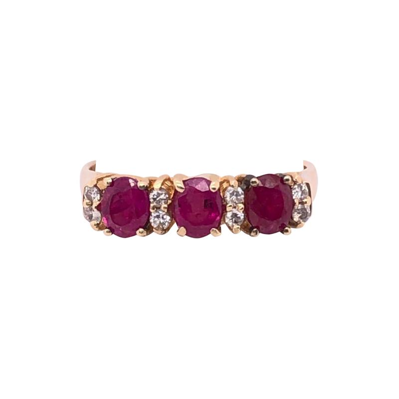 14 Karat Yellow Gold Contemporary Ruby and Diamond Ring